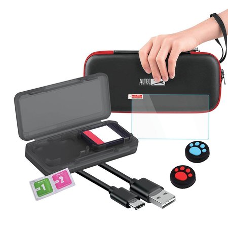 ALTEC LANSING Nintendo Switch Accessories Kit Carrying Case w Screen Protector and Charger ALNKIT01